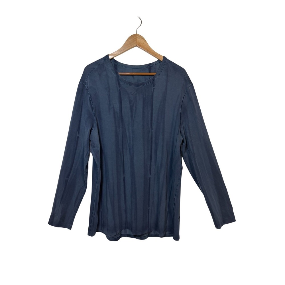 Lululemon Metal Vent Tech Long Sleeve Men Size L Blue Streaked Activewear Shirt